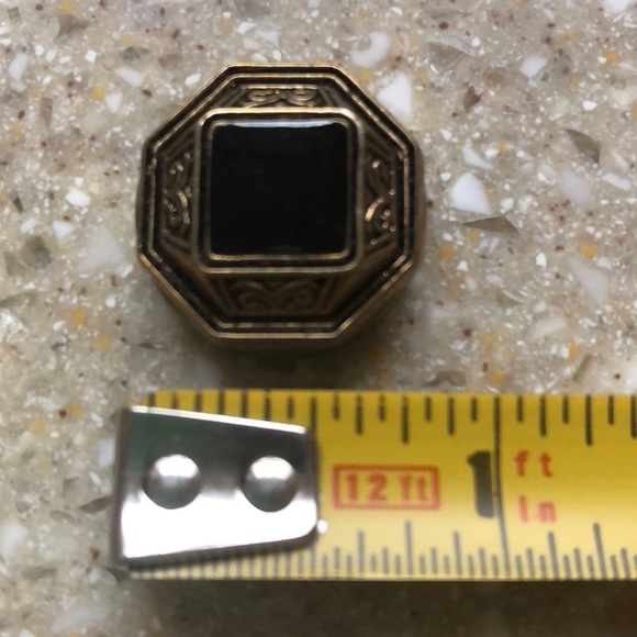 Collection of 12 Vintage Decorative Accent Gold Tone Metal Button Covers - Picture 4 of 13